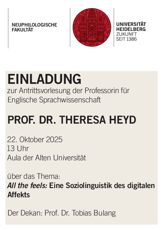 Antrittsvorlesung Prof. Dr. Theresa Heyd am 22.10.2025