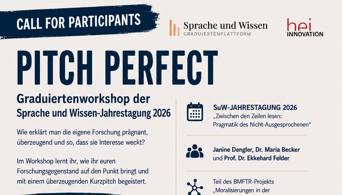 Graduiertenworkshop „Pitch Perfect“ im Rahmen der SuW- Tagung 2026